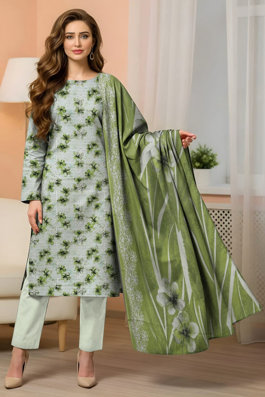 Lotus Embroidered + Printed Doria Lawn 3 Piece 01