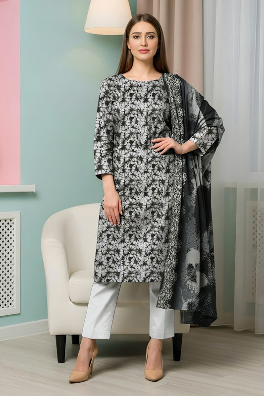 Lotus Embroidered + Printed Doria Lawn 3 Piece 02