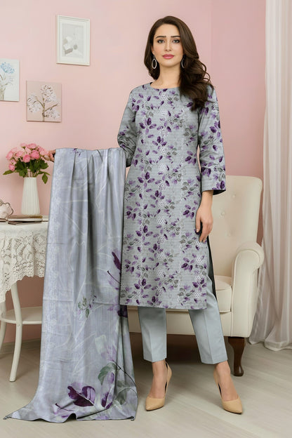 Lotus Embroidered + Printed Doria Lawn 3 Piece 04