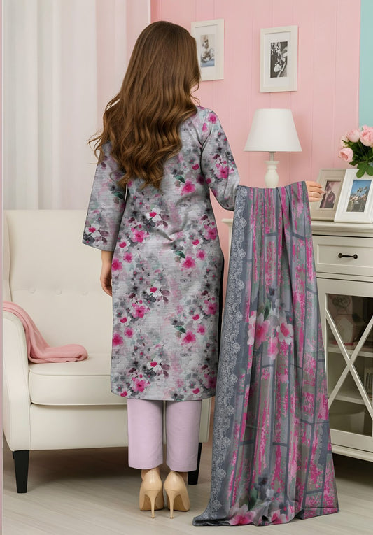 Lotus Embroidered + Printed Doria Lawn 3 Piece 08