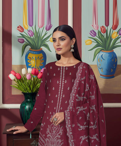 Noir Embroidered 3 Piece Karandi 03