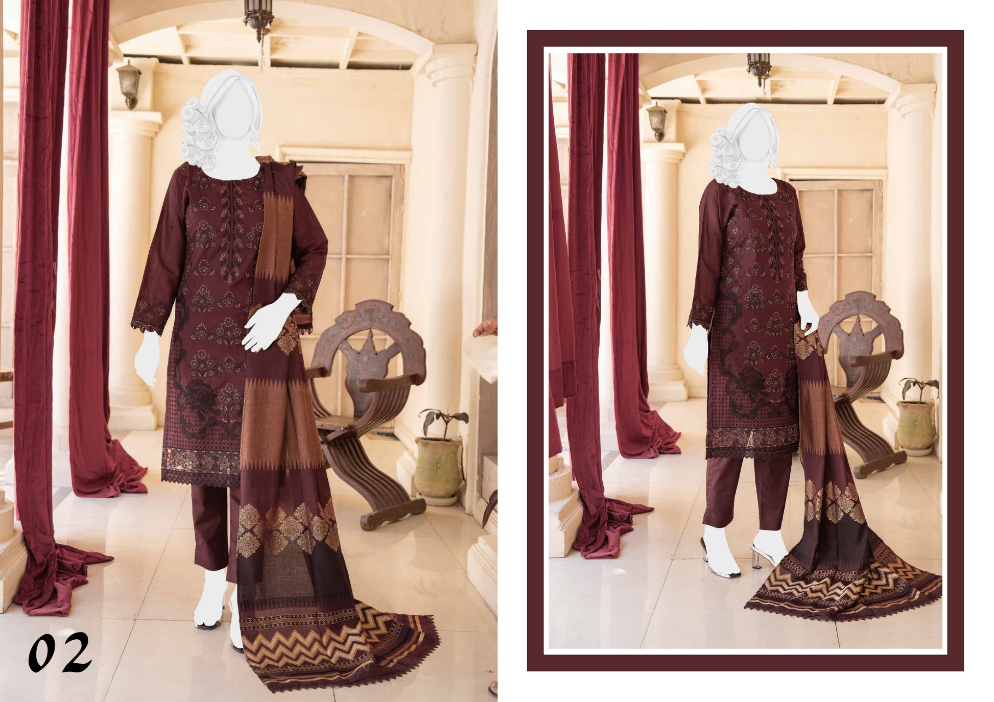Noor e Sehar embroidered 02 - Waheed Javaid Collections