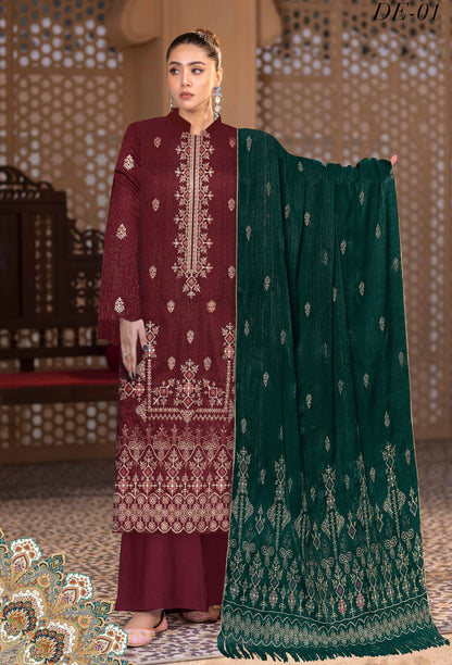 Noorain Peach Leather Collection Embroidered Luxury V5 / D-4