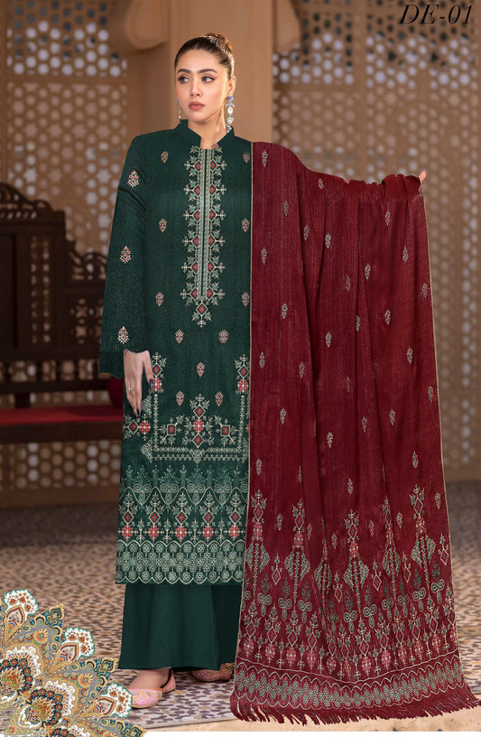 Noorain Peach Leather Collection Embroidered Luxury V5 / D-1