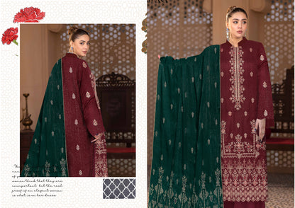 Noorain Peach Leather Collection Embroidered Luxury V5 / D-4