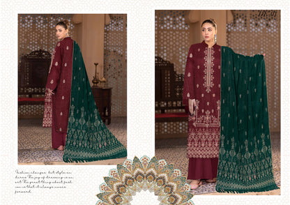 Noorain Peach Leather Collection Embroidered Luxury V5 / D-4