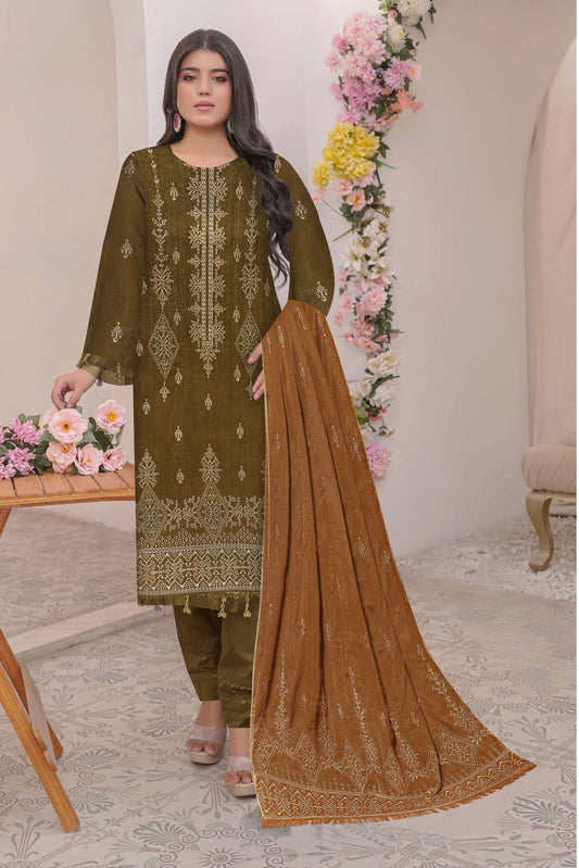 Noorain Peach Leather Collection Embroidered Luxury V6 / D-5
