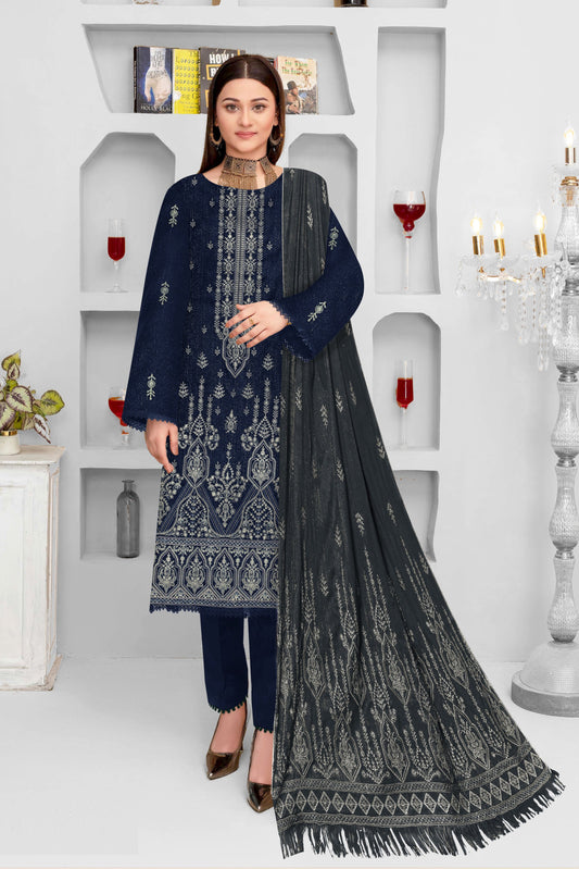 Noorain Peach Leather Collection Embroidered Luxury V8 / D-4
