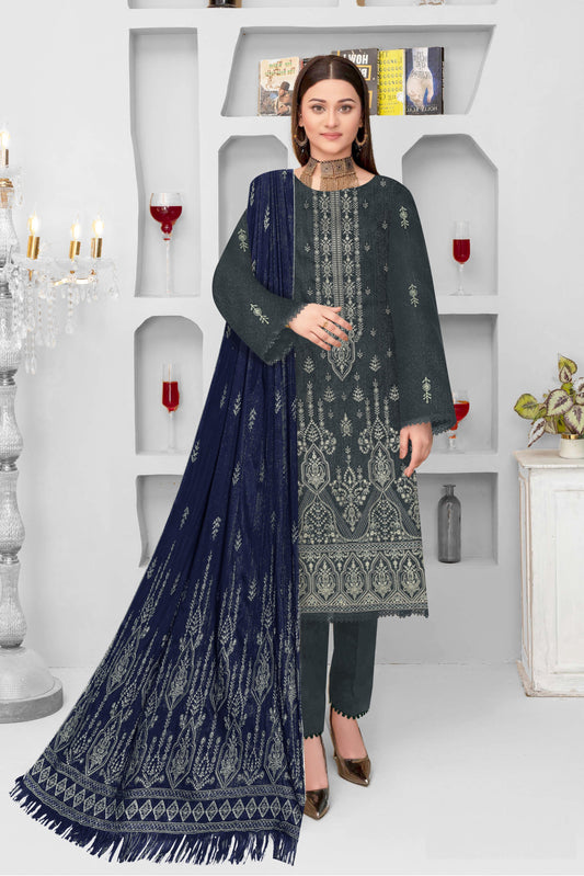 Noorain Peach Leather Collection Embroidered Luxury V8 / D-6