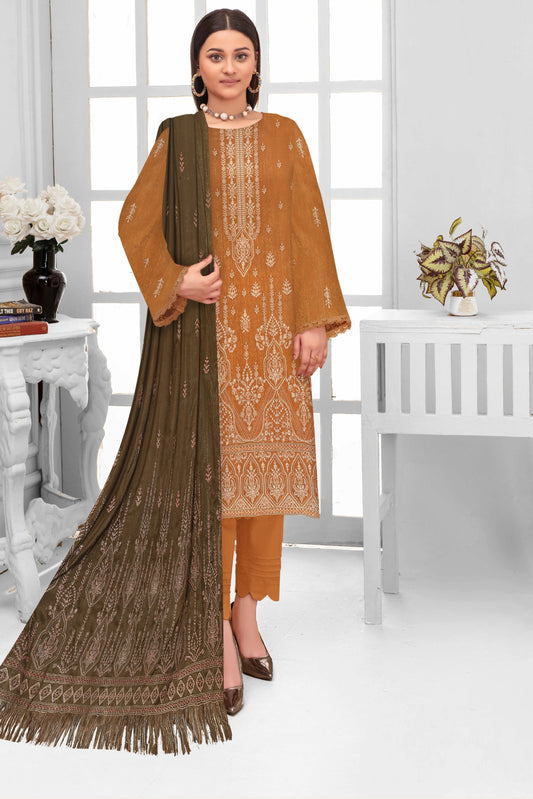 Noorain Peach Leather Collection Embroidered Luxury V8 / D-2