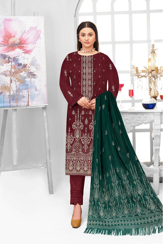 Noorain Peach Leather Collection Embroidered Luxury V8 / D-3