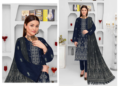 Noorain Peach Leather Collection Embroidered Luxury V8 / D-4