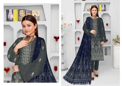 Noorain Peach Leather Collection Embroidered Luxury V8 / D-6