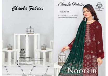 Noorain Peach Leather Collection Embroidered Luxury V9 / D-1