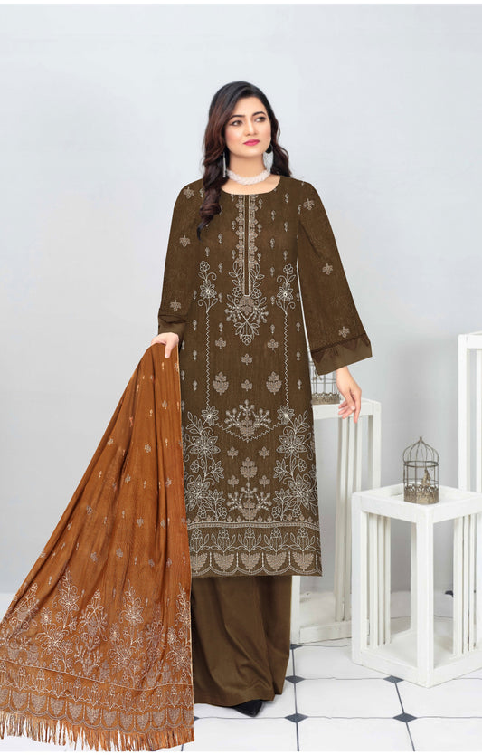 Noorain Peach Leather Collection Embroidered Luxury V9 / D-5