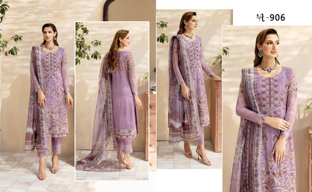 Ramsha Chevron Chiffon Vol-09 A-906 - Waheed Javaid Collections