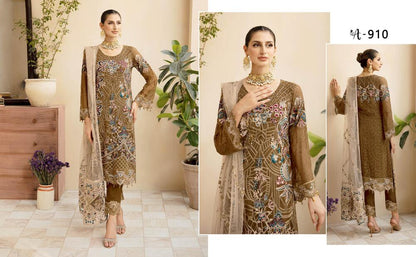 Ramsha Chevron Chiffon Vol-09 A-910 - Waheed Javaid Collections