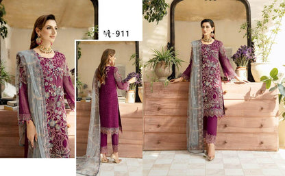 Ramsha Chevron Chiffon Vol-09 A-911 - Waheed Javaid Collections