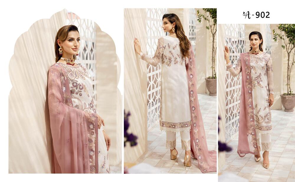 Ramsha Chevron Chiffon Vol-09 A-902 - Waheed Javaid Collections