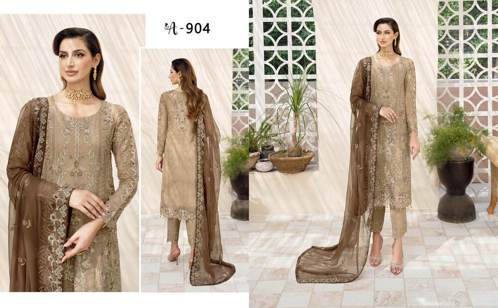 Ramsha Chevron Chiffon Vol-09 A-904 - Waheed Javaid Collections