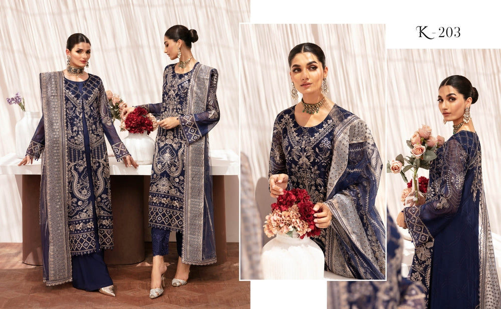 Ramsha Kashish Chiffon K-203 - Waheed Javaid Collections