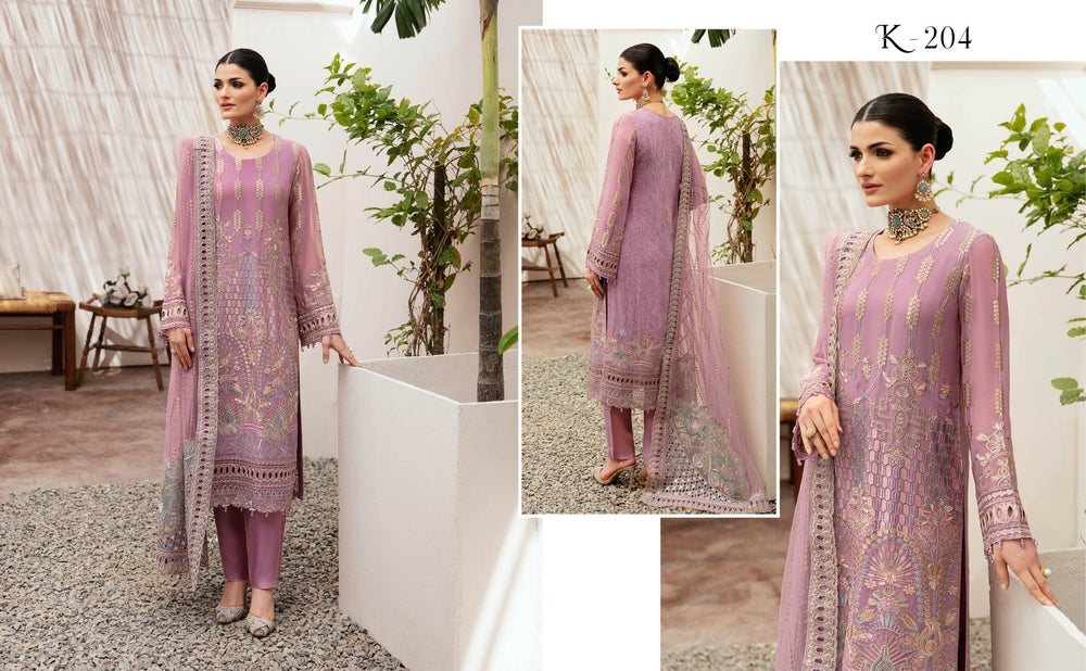 Ramsha Kashish Chiffon K-204 - Waheed Javaid Collections