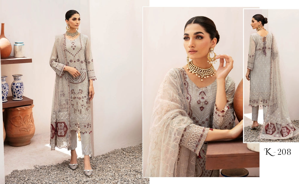 Ramsha Kashish Chiffon K-208 - Waheed Javaid Collections