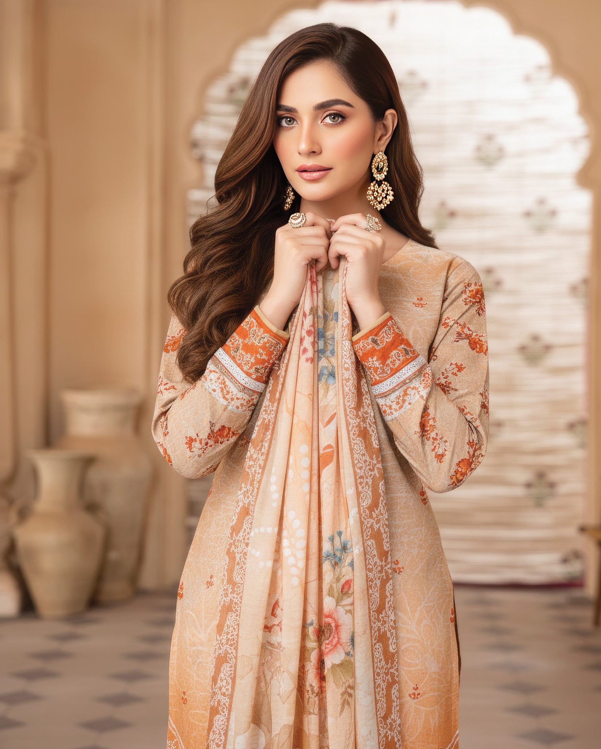 Pretty Girl RangNoor Lawn Embroidered 3 Piece 07 - Waheed Javaid Collections