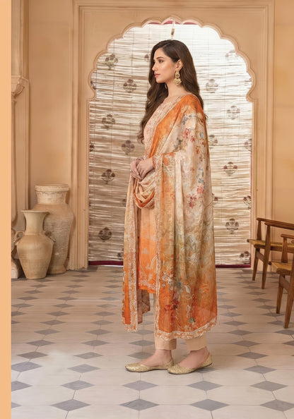 Pretty Girl RangNoor Lawn Embroidered 3 Piece 07 - Waheed Javaid Collections