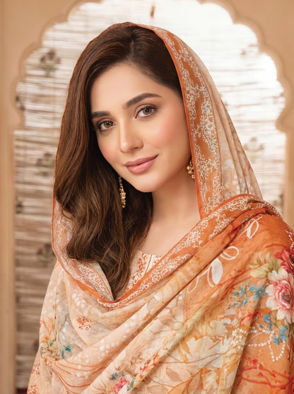 Pretty Girl RangNoor Lawn Embroidered 3 Piece 07 - Waheed Javaid Collections