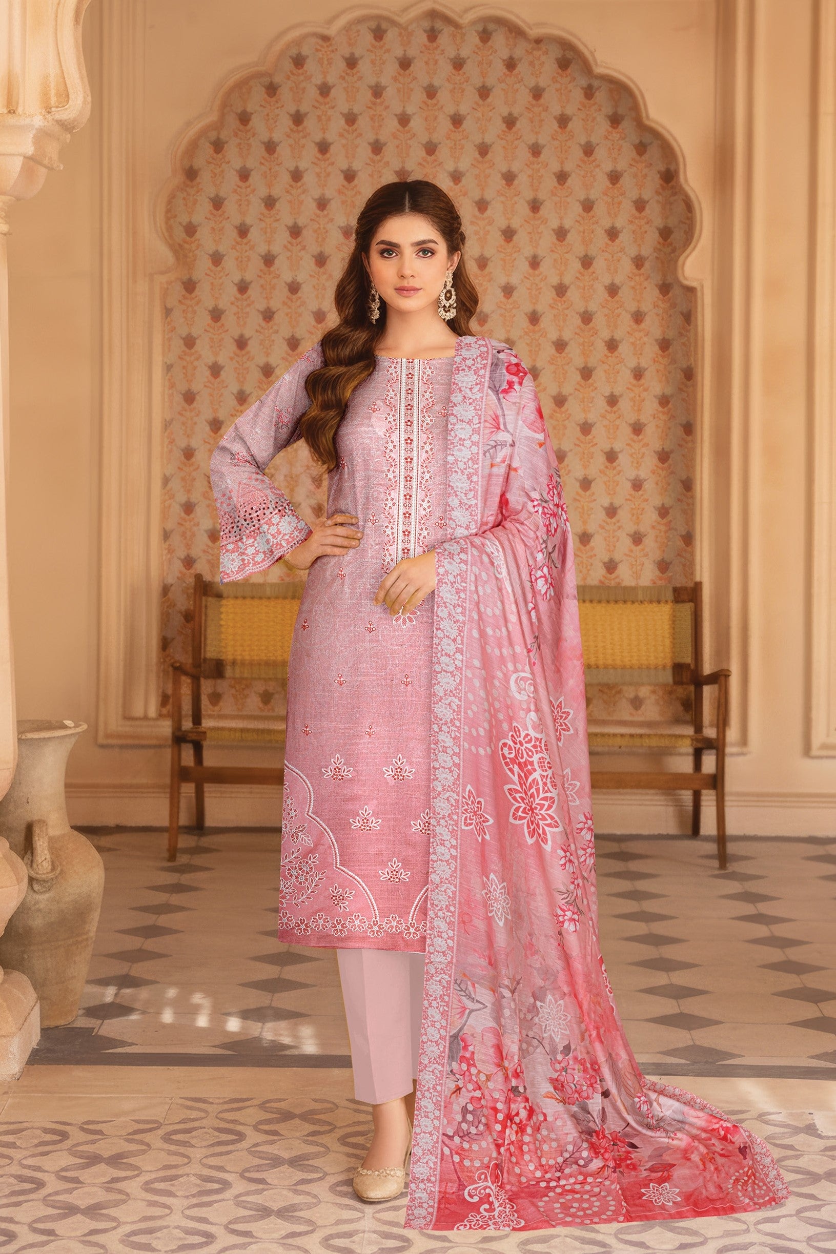 Pretty Girl RangNoor Lawn Embroidered 3 Piece 08 - Waheed Javaid Collections