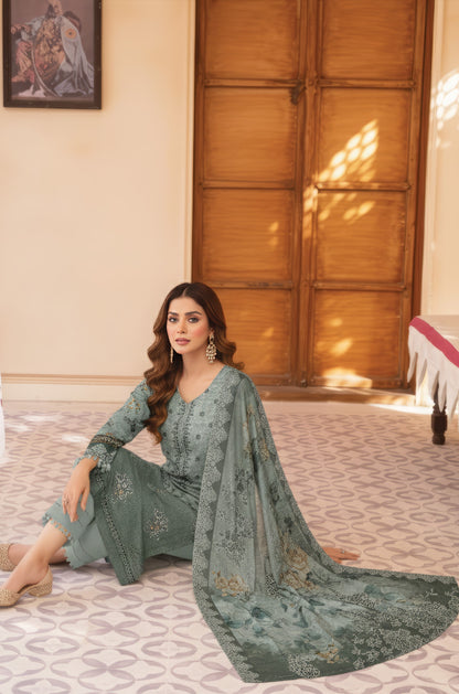 Pretty Girl RangNoor Lawn Embroidered 3 Piece 09 - Waheed Javaid Collections