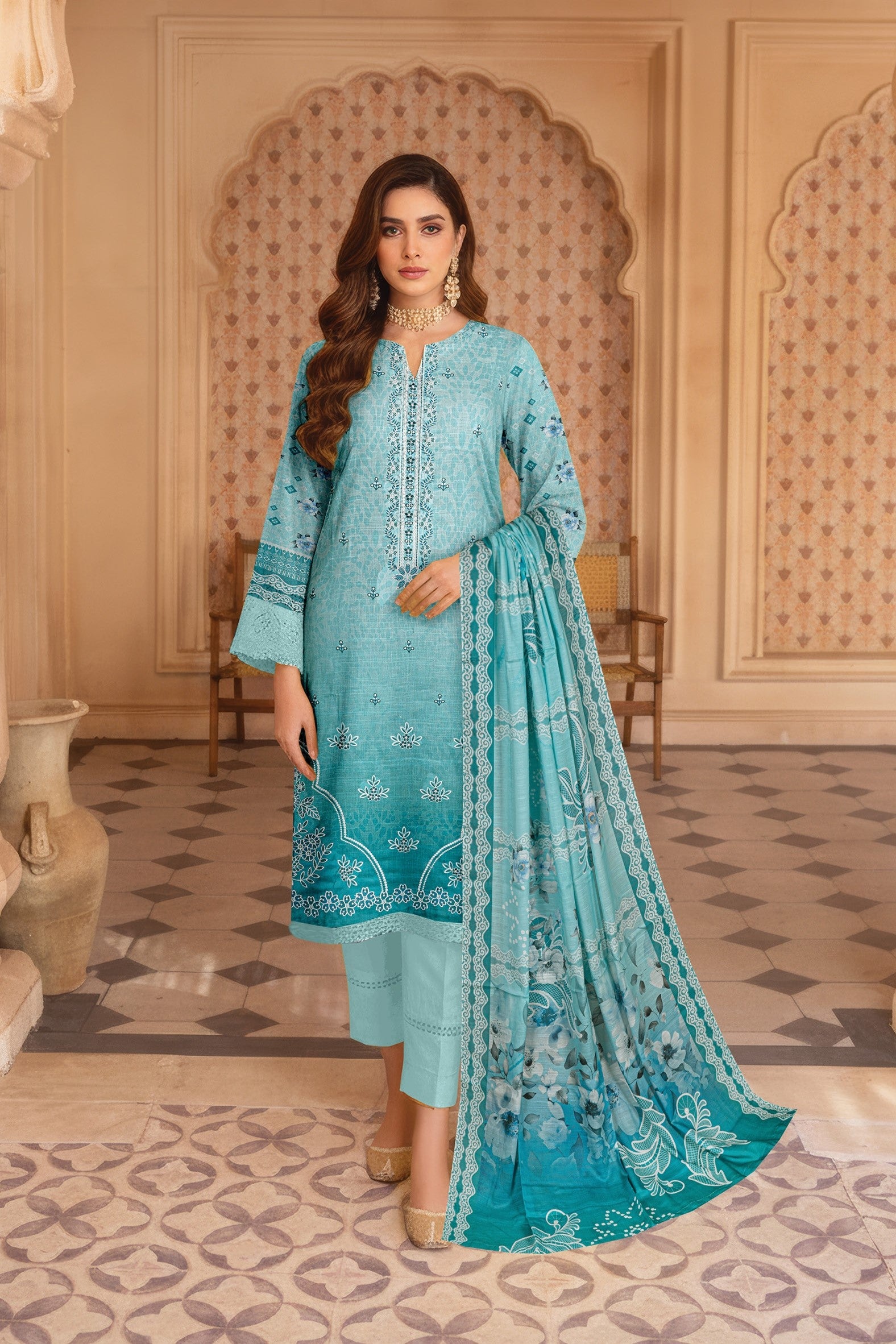 Pretty Girl RangNoor Lawn Embroidered 3 Piece 10 - Waheed Javaid Collections