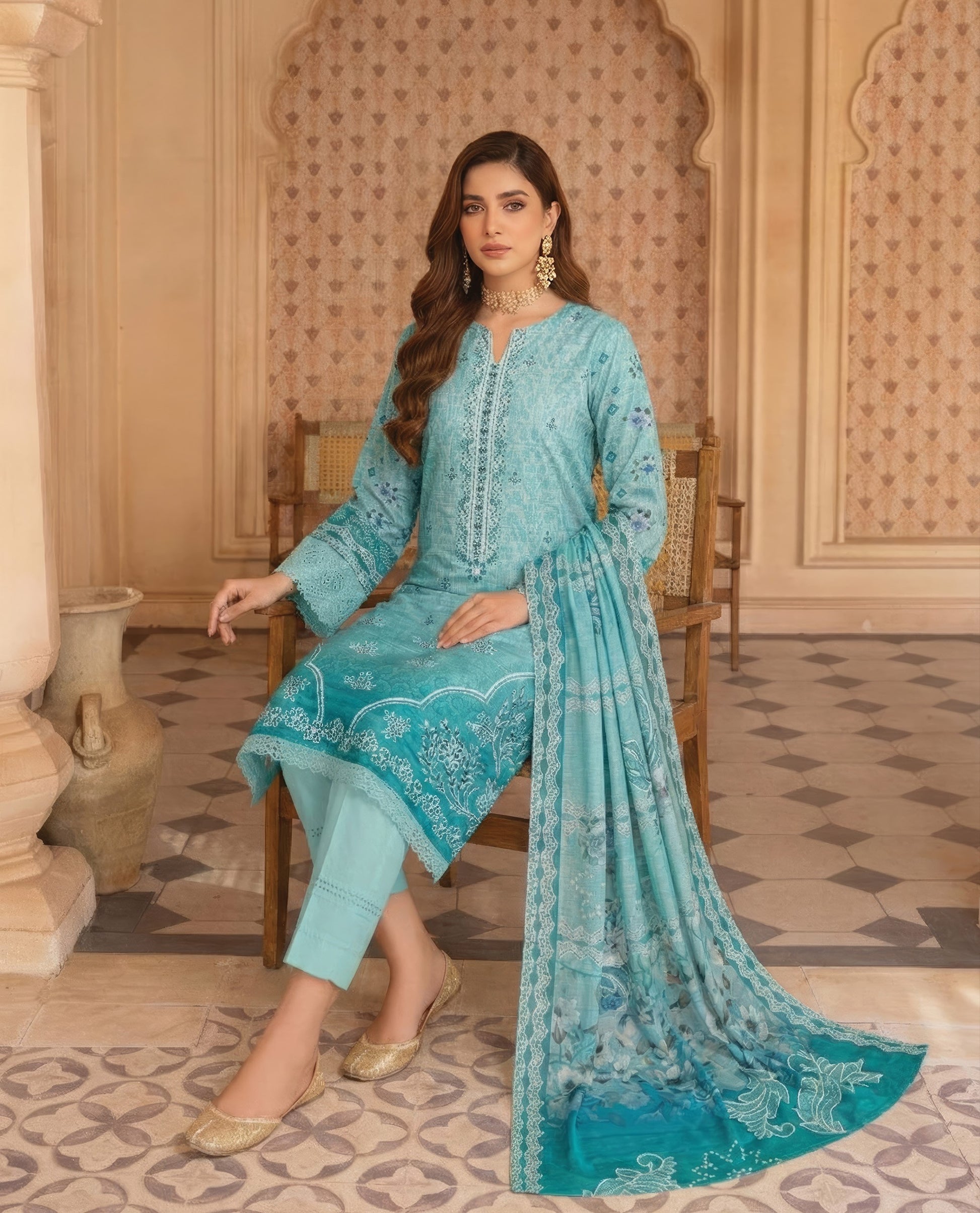 Pretty Girl RangNoor Lawn Embroidered 3 Piece 10 - Waheed Javaid Collections