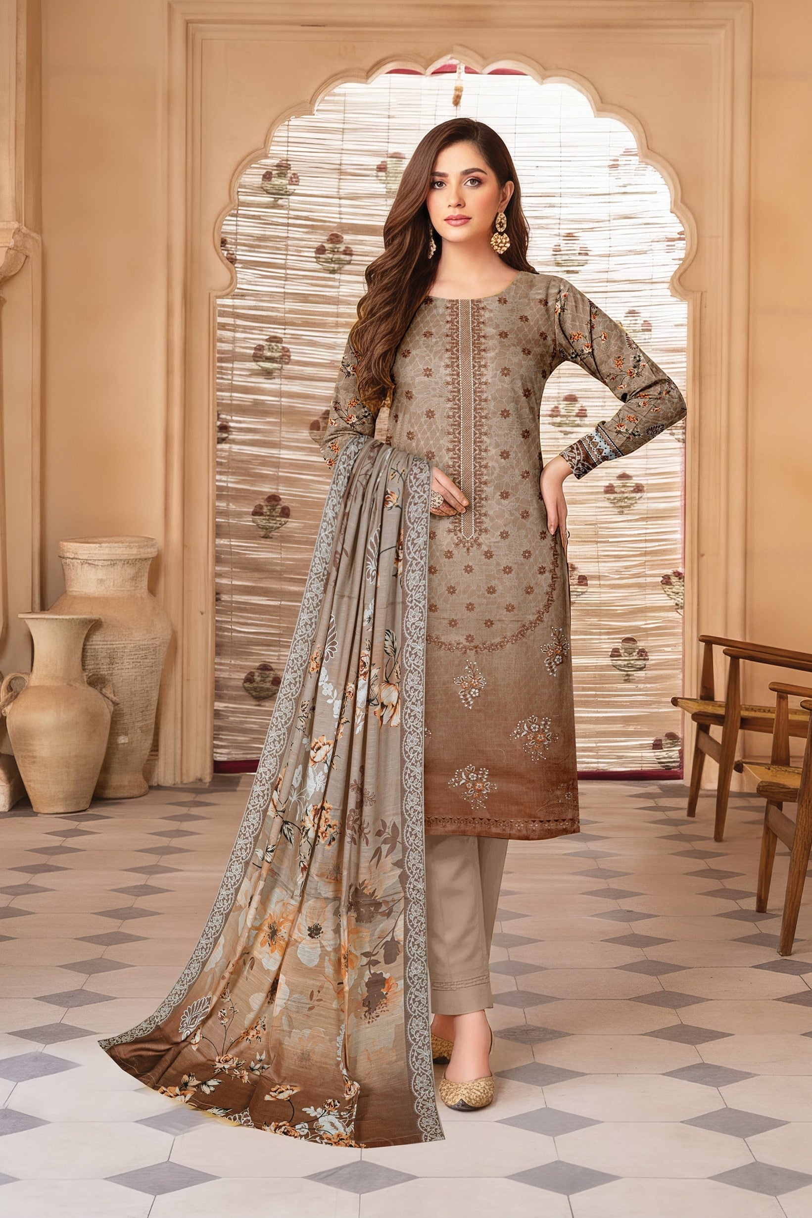 Pretty Girl RangNoor Lawn Embroidered 3 Piece 12 - Waheed Javaid Collections