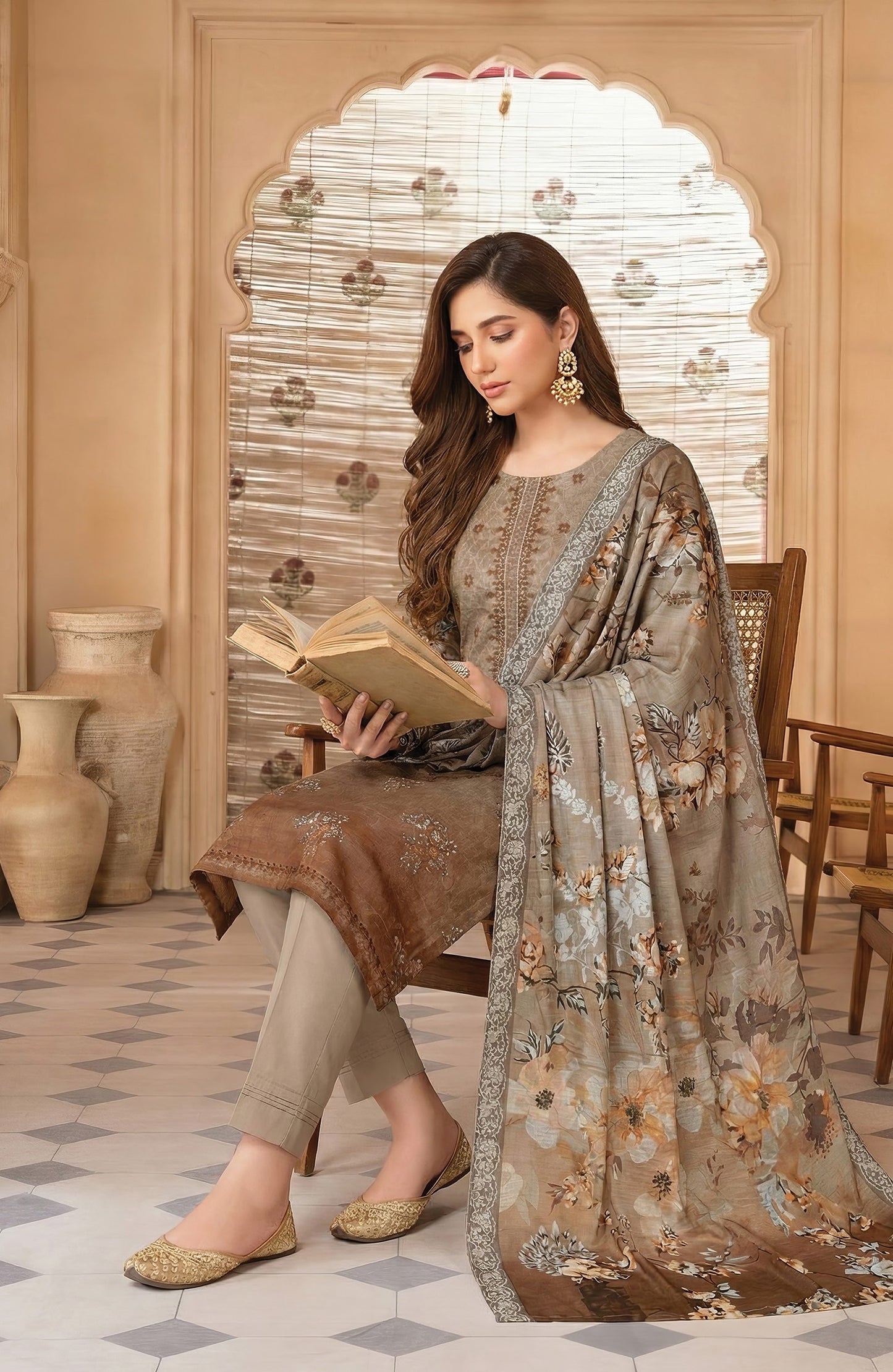 Pretty Girl RangNoor Lawn Embroidered 3 Piece 12 - Waheed Javaid Collections