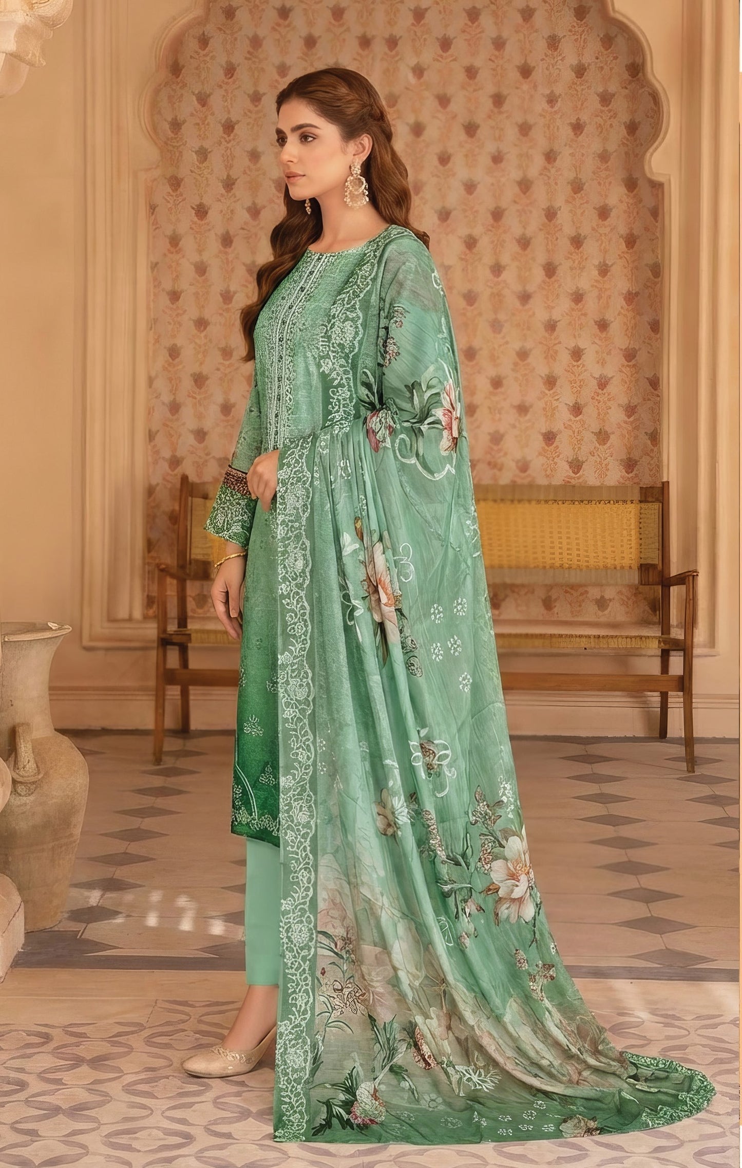 Pretty Girl RangNoor Lawn Embroidered 3 Piece 13 - Waheed Javaid Collections