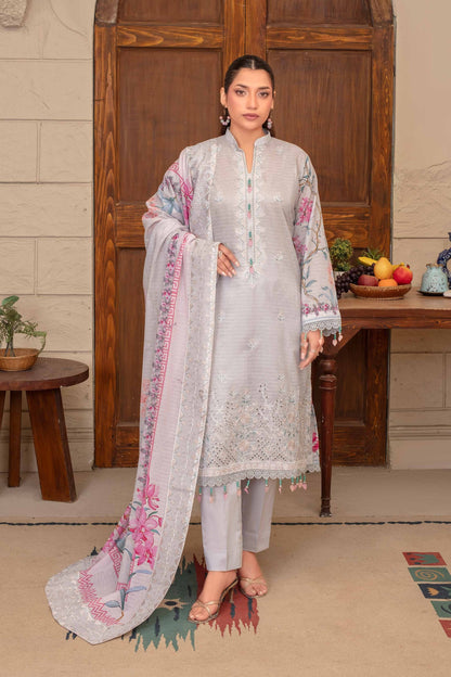 Riwayat by RangRaiz Lawn Embroidered 3 Piece A-01 - Waheed Javaid Collections