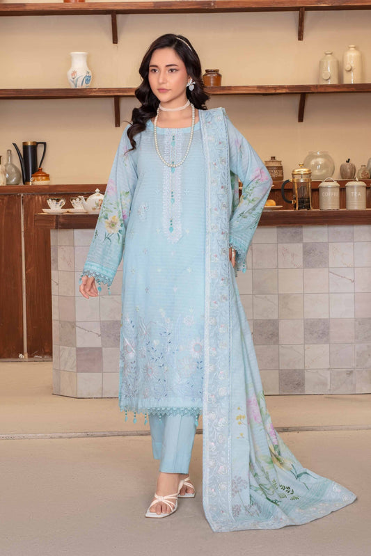 Riwayat by RangRaiz Lawn Embroidered 3 Piece A-02 - Waheed Javaid Collections