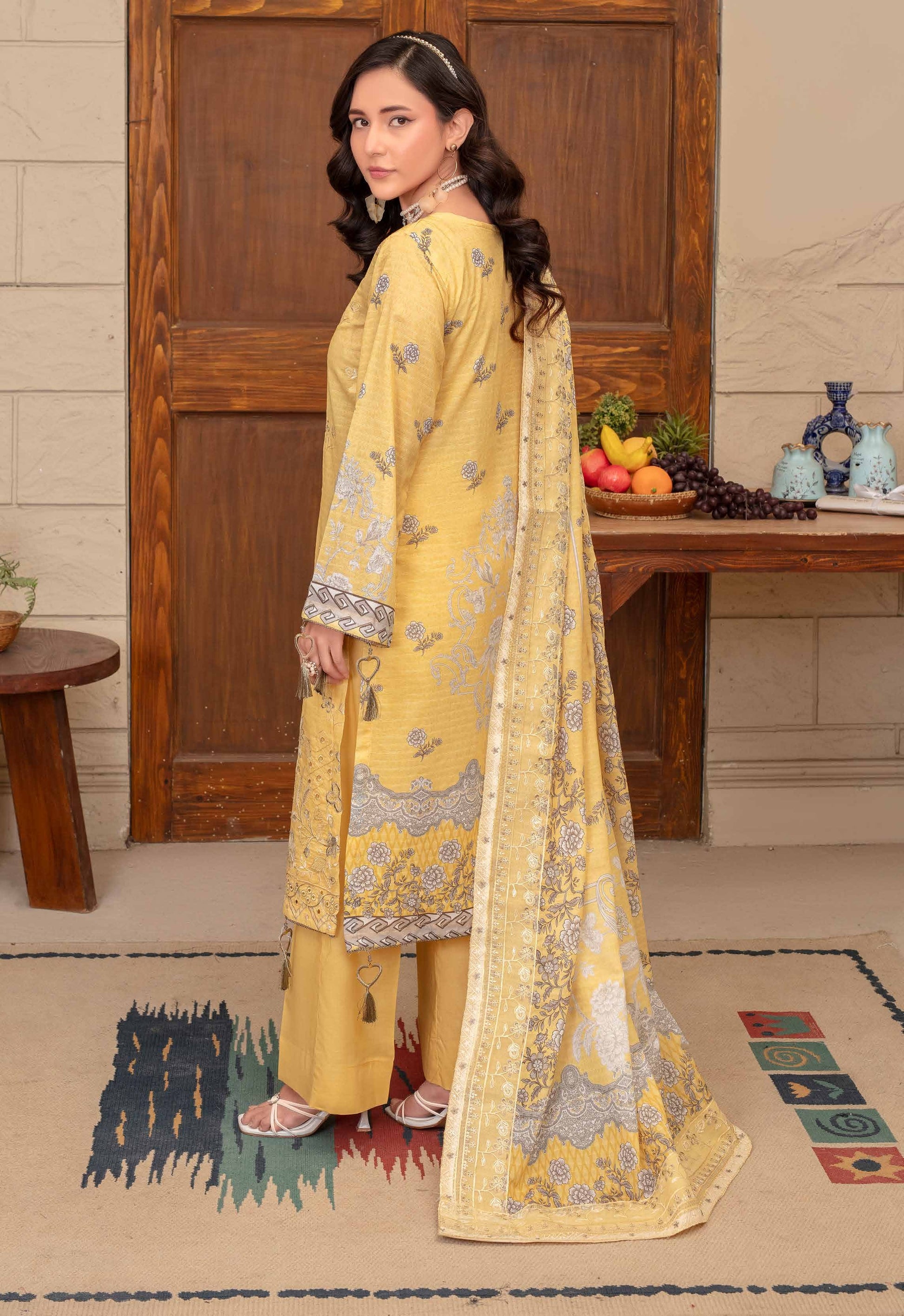 Riwayat by RangRaiz Lawn Embroidered 3 Piece A-03 - Waheed Javaid Collections
