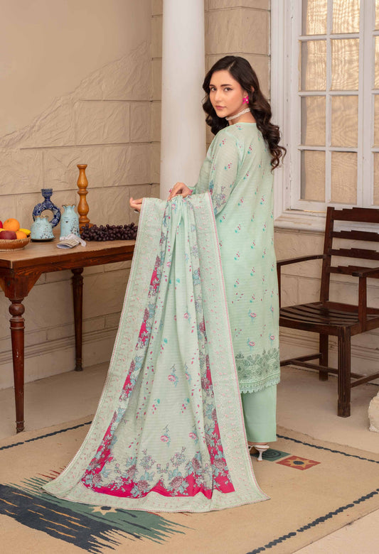 Riwayat by RangRaiz Lawn Embroidered 3 Piece A-04 - Waheed Javaid Collections