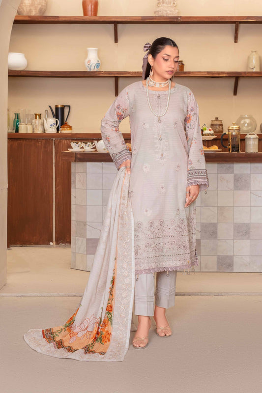 Riwayat by RangRaiz Lawn Embroidered 3 Piece A-06 - Waheed Javaid Collections