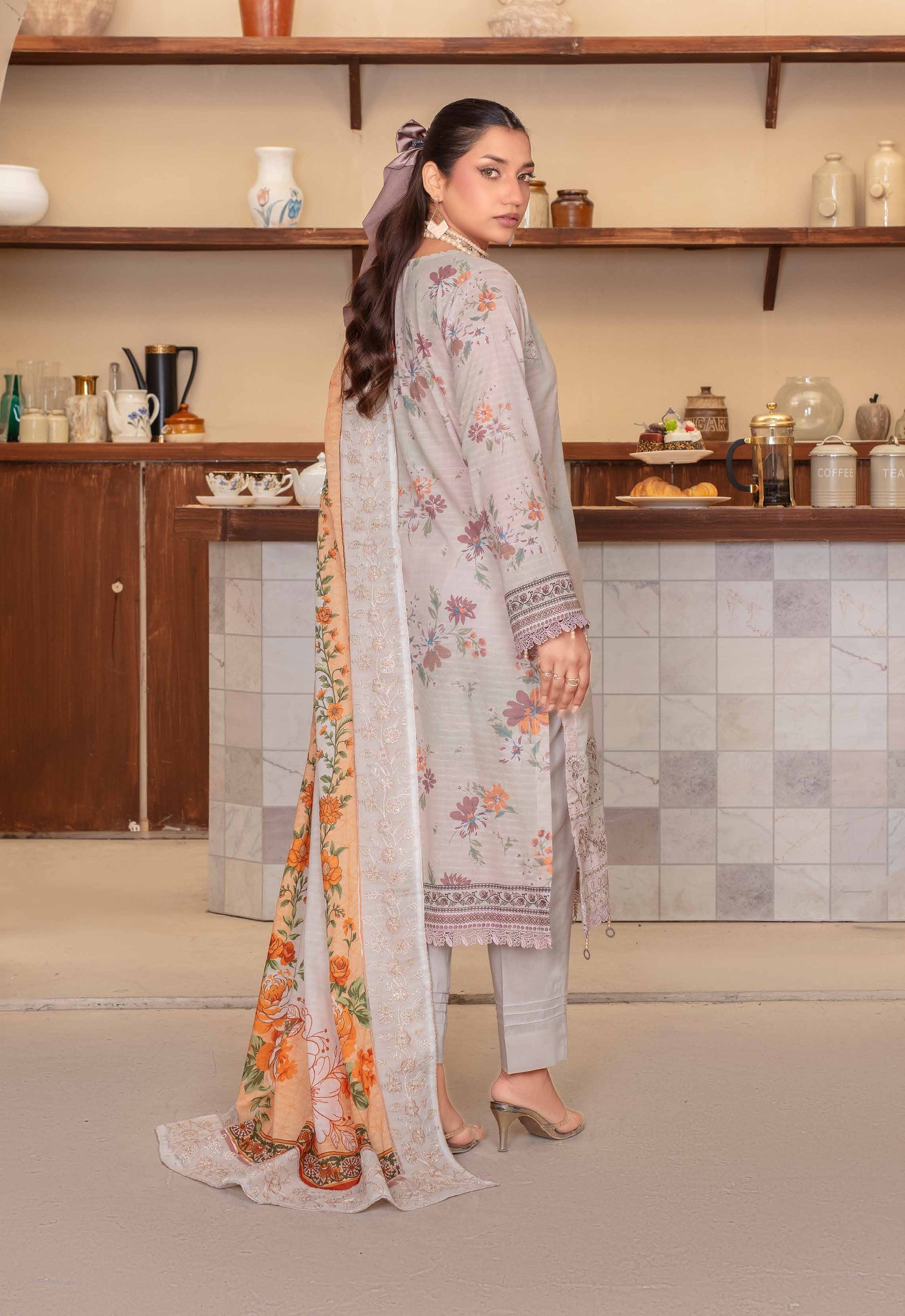 Riwayat by RangRaiz Lawn Embroidered 3 Piece A-06 - Waheed Javaid Collections