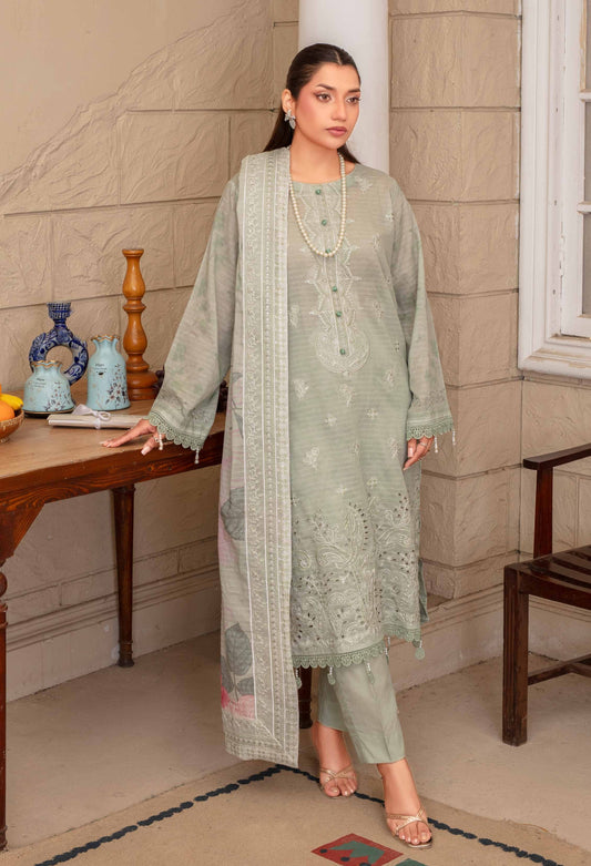 Riwayat by RangRaiz Lawn Embroidered 3 Piece A-09 - Waheed Javaid Collections
