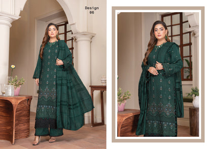 Rubab Peach Leather Embroidered D-6