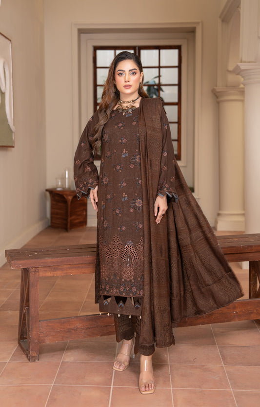 Rubab Peach Leather Embroidered D-3