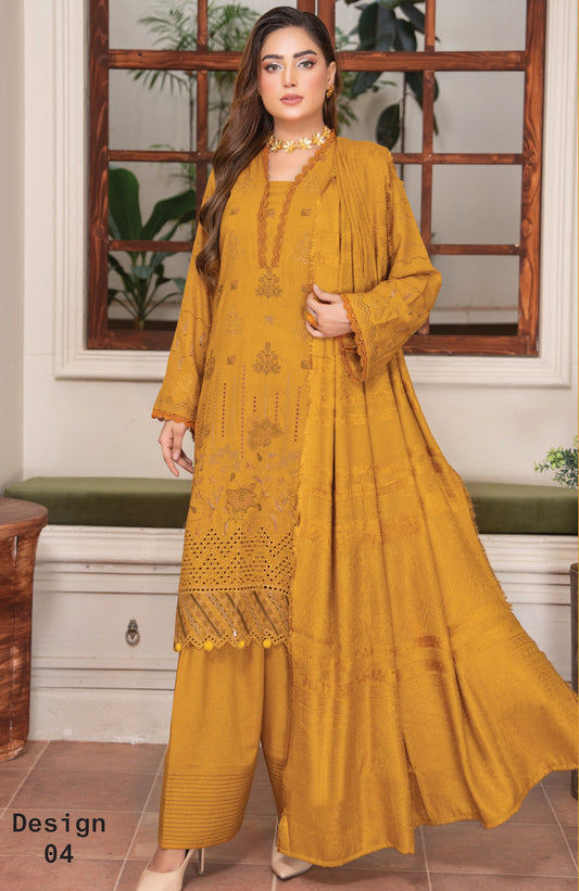 Rubab Peach Leather Embroidered D-4
