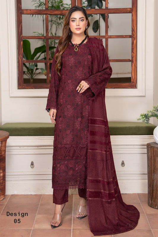 Rubab Peach Leather Embroidered D-5