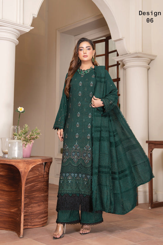Rubab Peach Leather Embroidered D-6