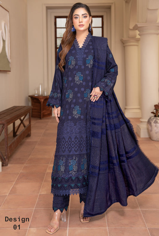 Rubab Peach Leather Embroidered D-1